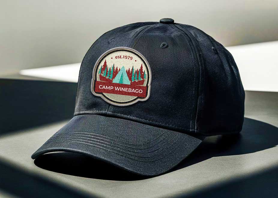 Hat with embroidered logo
